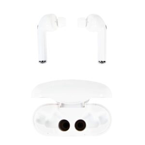 Magnavox MBH570 Bluetooth Mini Wireless Ear Buds with Charging Case in White