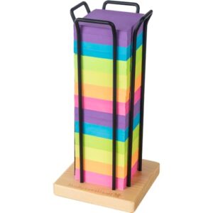 really good stuff sticky note tower - 1 tower, 5"w by 5"d by 1"h, notes holder, office and school supplies, teacher must haves, aesthetic desk organizer