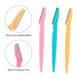 1Eyebrow Razor, 60 Pcs Multipurpose Exfoliating Dermaplaning Tool Trimming and Shaving Grooming For Face and Eyebrow Shaper For Women and Man With Precision Cover,3 Colors 1