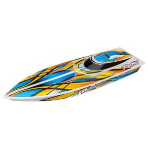 traxxas 38104-1 blast fully assembled remote control electric racing boat with radio system, nimh battery, charger, and waterproof speed control, orange