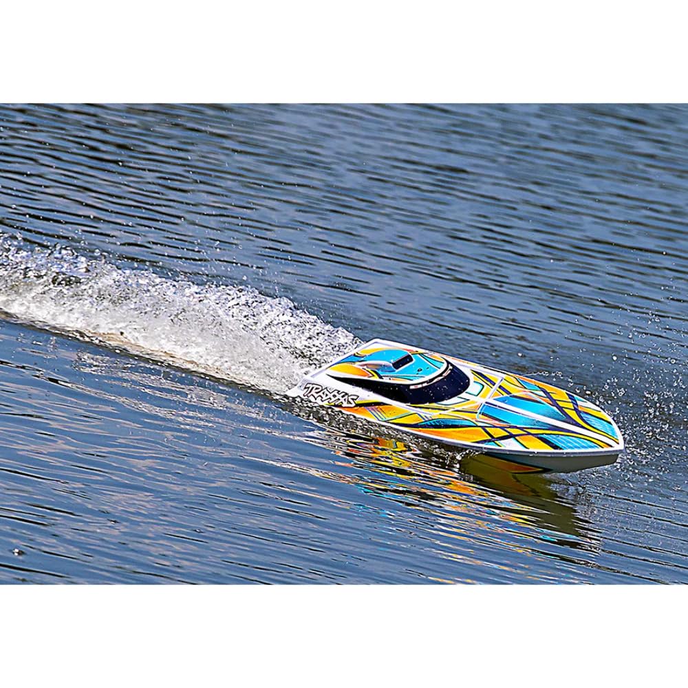 Traxxas 38104-1 Blast Fully Assembled Remote Control Electric Racing Boat with Radio System, NiMH Battery, Charger, and Waterproof Speed Control, Orange