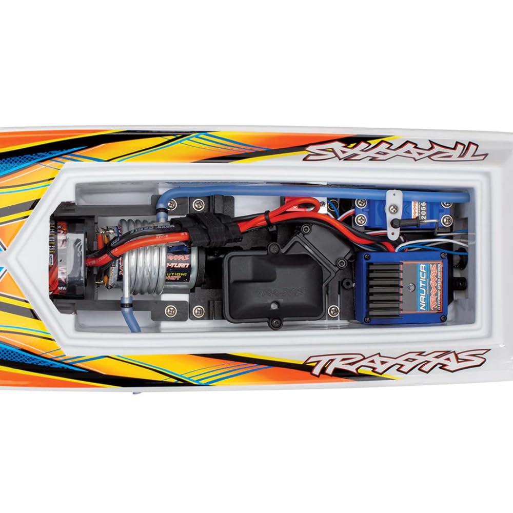 Traxxas 38104-1 Blast Fully Assembled Remote Control Electric Racing Boat with Radio System, NiMH Battery, Charger, and Waterproof Speed Control, Orange