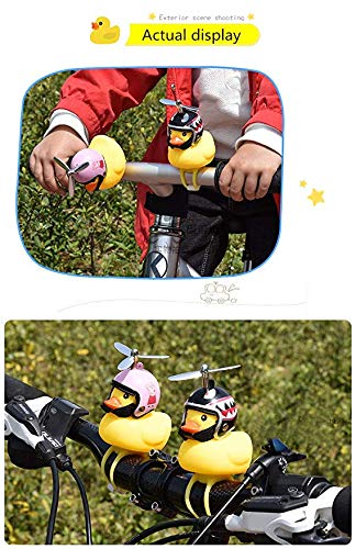 Duck Bike Bell, Kids Bike Horn, Cute Bicycle Lights Bell Squeeze Horns for Toddler Children Adults Cycling Motorcycle Yellow Duck Light Rubber Duck Helmet Toys