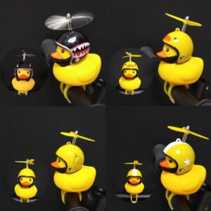 Duck Bike Bell, Kids Bike Horn, Cute Bicycle Lights Bell Squeeze Horns for Toddler Children Adults Cycling Motorcycle Yellow Duck Light Rubber Duck Helmet Toys