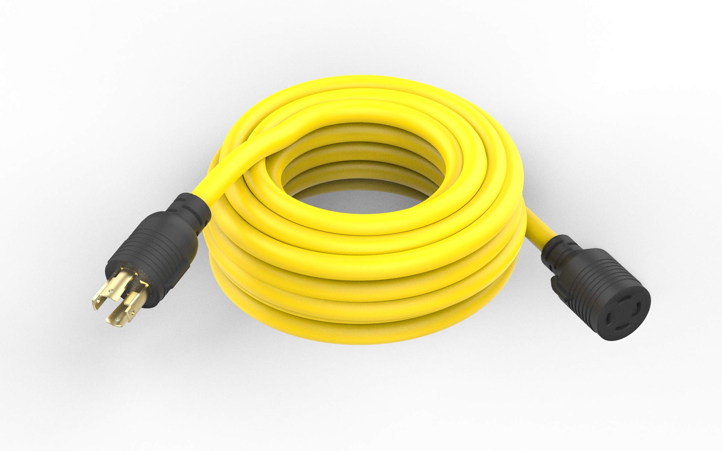 25 Feet NEMA L14-30P/L14-30R Generator Extension Cords, 4 Prong Heavy Duty, 30 Amp,125/250V,Up to 7500W 10AWG Cable and The Cable UL Certification,Yellow