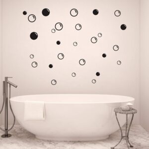 90 Large Soap Bubbles Wall Decals, Bathroom Decals, Wall Art, Vinyl Stivkers for Bathroom, Bedroom, Nursery Decor(A35) (Black)