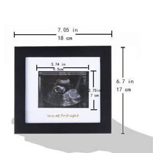 IHEIPYE Baby Sonogram Photo Frame - 1st Ultrasound Picture Frame - Idea Gift for Expecting Parents,Baby Shower, Gender Reveal Party,Baby Nursery Decor (Silver Text, Black)