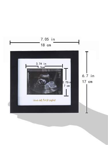 IHEIPYE Baby Sonogram Photo Frame - 1st Ultrasound Picture Frame - Idea Gift for Expecting Parents,Baby Shower, Gender Reveal Party,Baby Nursery Decor (Silver Text, Black)