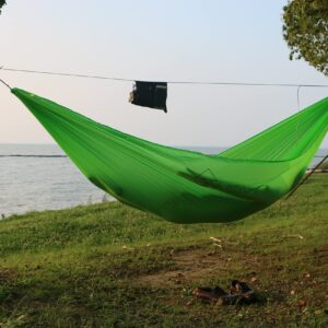 Onewind Camping Hammock with Mosquito Net for Youth Travel Hiking Backpacking Backyard Outside Patio, Sturdy Ripstop Nylon Lightweight Kids Hammock with Tree Straps and Cinch Buckles