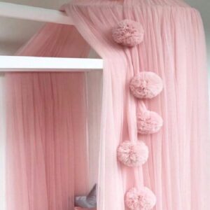 difcuyg5Ozw Lightweight Home Bed Netting Hanging Chiffon Balls Decoration, Lovely Mosquito Net Ornament Accessories - Pink