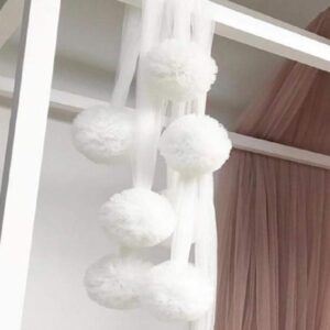 difcuyg5Ozw Lightweight Home Bed Netting Hanging Chiffon Balls Decoration, Lovely Mosquito Net Ornament Accessories - Pink