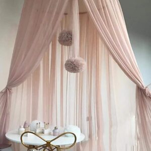 difcuyg5Ozw Lightweight Home Bed Netting Hanging Chiffon Balls Decoration, Lovely Mosquito Net Ornament Accessories - Pink