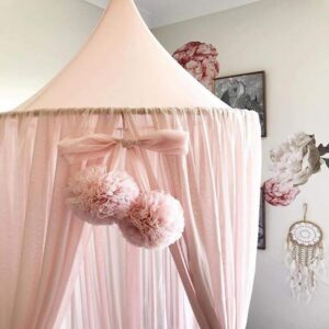 difcuyg5Ozw Lightweight Home Bed Netting Hanging Chiffon Balls Decoration, Lovely Mosquito Net Ornament Accessories - Pink