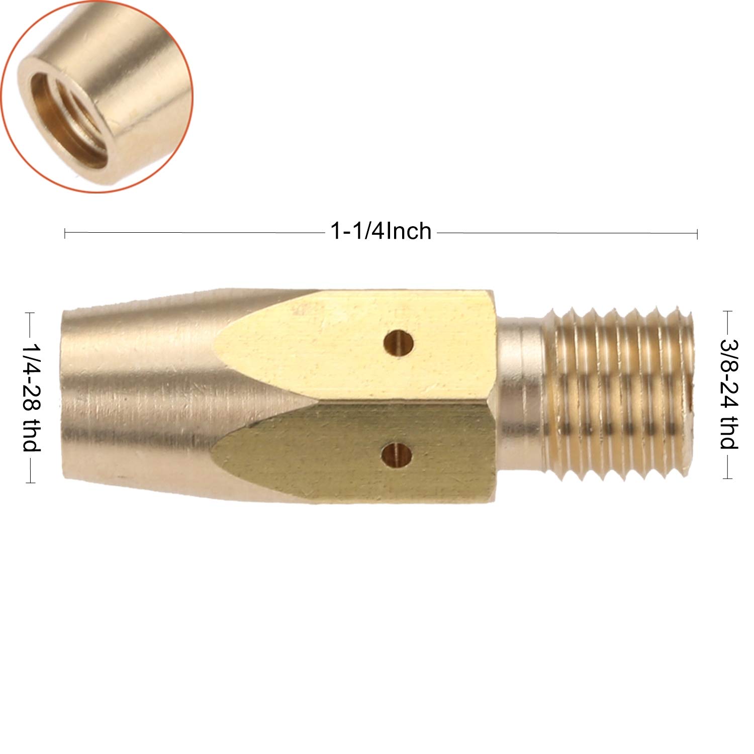 26 Pack MIG Welding Gun Accessory .035" Kit Fit for Miller M25 M40 Hobart H Gun (Include Welding Contact Tips 000-068 0.035", Gas nozzles 200-258, Gas Diffusers 169-728, Nozzle Adapters 169-729)