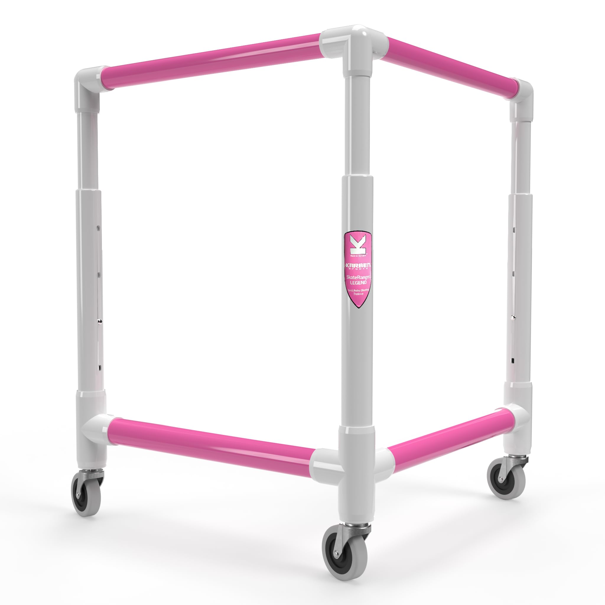 SkateRanger Legend Adjustable Height SkaterAid, Roller Skate Trainer for Children, Skating Aid Walker with Wheels, Pink