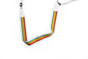 polaroid camera strap flat – rainbow stripe