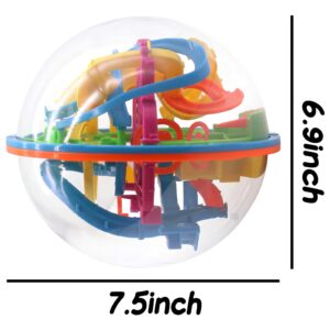 3 otters 3D Puzzle Ball Large, 138 Obstacles Maze Ball Interactive Maze Game Education Toy Sphere Game Ball Boy Gifts