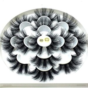 HBZGTLAD NEW 7 Pairs 25mm mink lashes100% mink lashes Soft Dramatic Volume Fake Lashes Reusable Thick False Eyelashes lashes mink(8D-015)