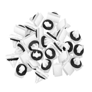 uxcell 30pcs plastic rivet white bumper fastener clips for ford edge escape f-150 for mustang for lincoln w716352s300