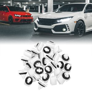 uxcell 30pcs Plastic Rivet White Bumper Fastener Clips for Ford Edge Escape F-150 for Mustang for Lincoln W716352S300