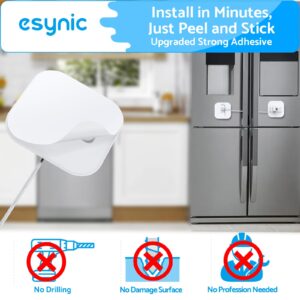 eSynic 2Pack Durable Refrigerator locks Fridge Locks for Kids Strong Adhesive Refrigerator Lock for Kids 304 stainless steel Fridge Child Locks With Keys Perfect for Fridge Oven Cupboards Cabinets etc