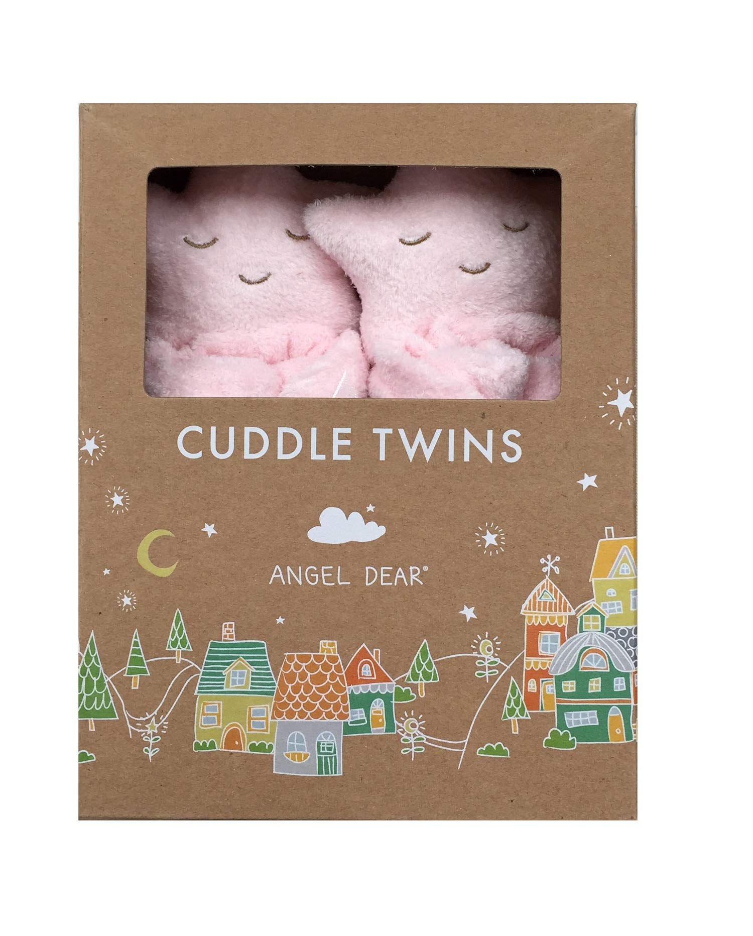 Angel Dear Pink Star Twin Set Blankies Box.