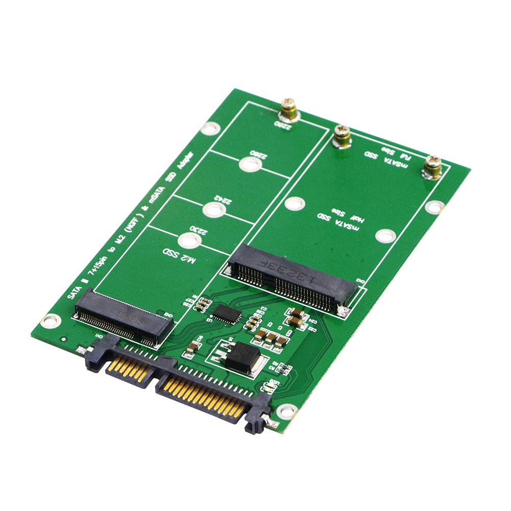 SinLoon 2 in 1 Combine Mini PCI-E M.2 NGFF & mSATA SSD to SATA 3.0 Adapter Converter (SATA3.0/M)