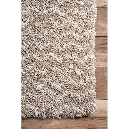 nuLOOM Cuellar Chevron Shag Area Rug, 9x12, Cream