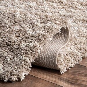 nuLOOM Cuellar Chevron Shag Area Rug, 9x12, Cream