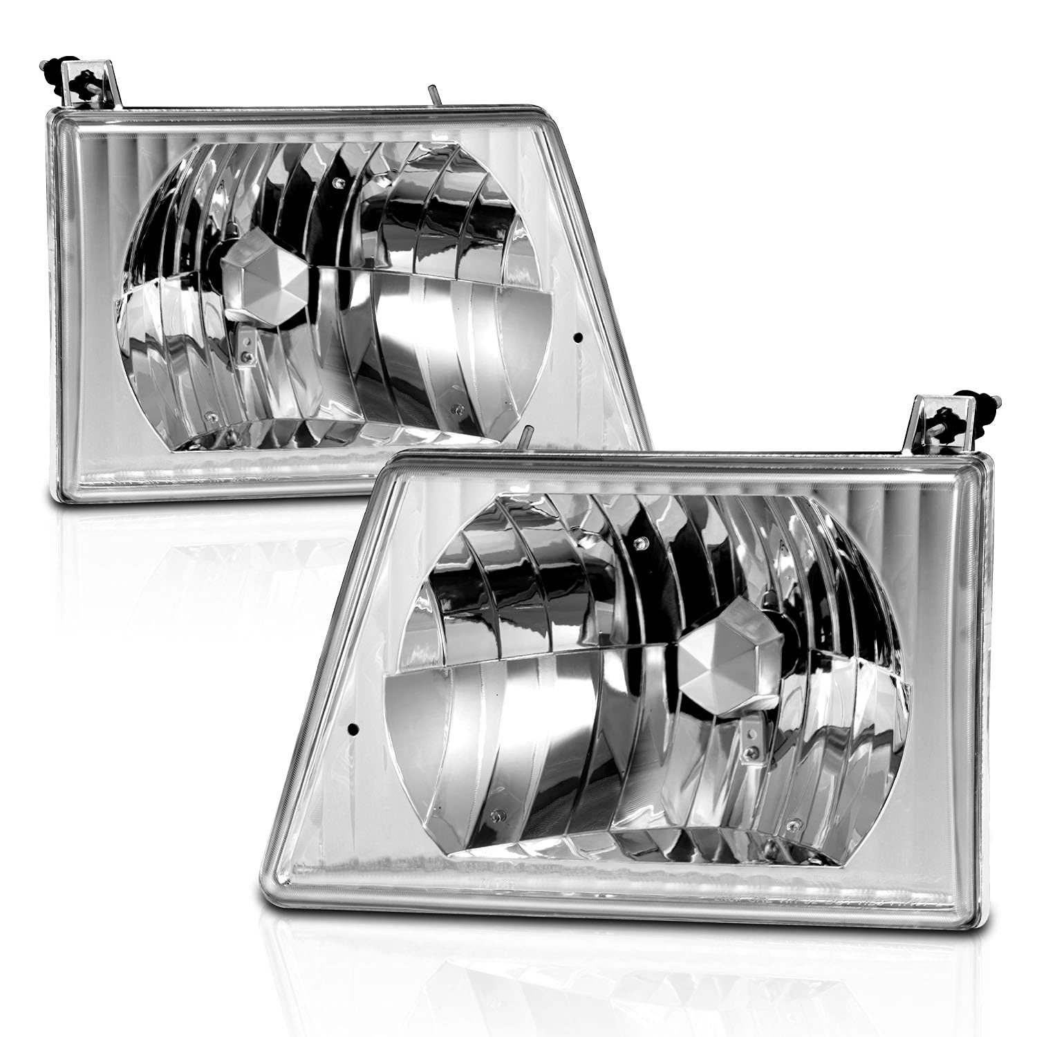 AmeriLite Van Crystal Headlights for Ford Econoline - Passenger and Driver Side