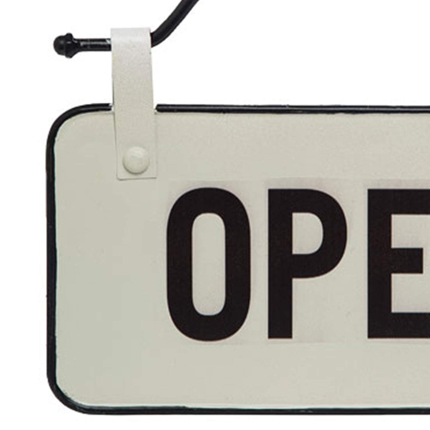 Foreside Home and Garden Small Open Closed Sign, White, Black