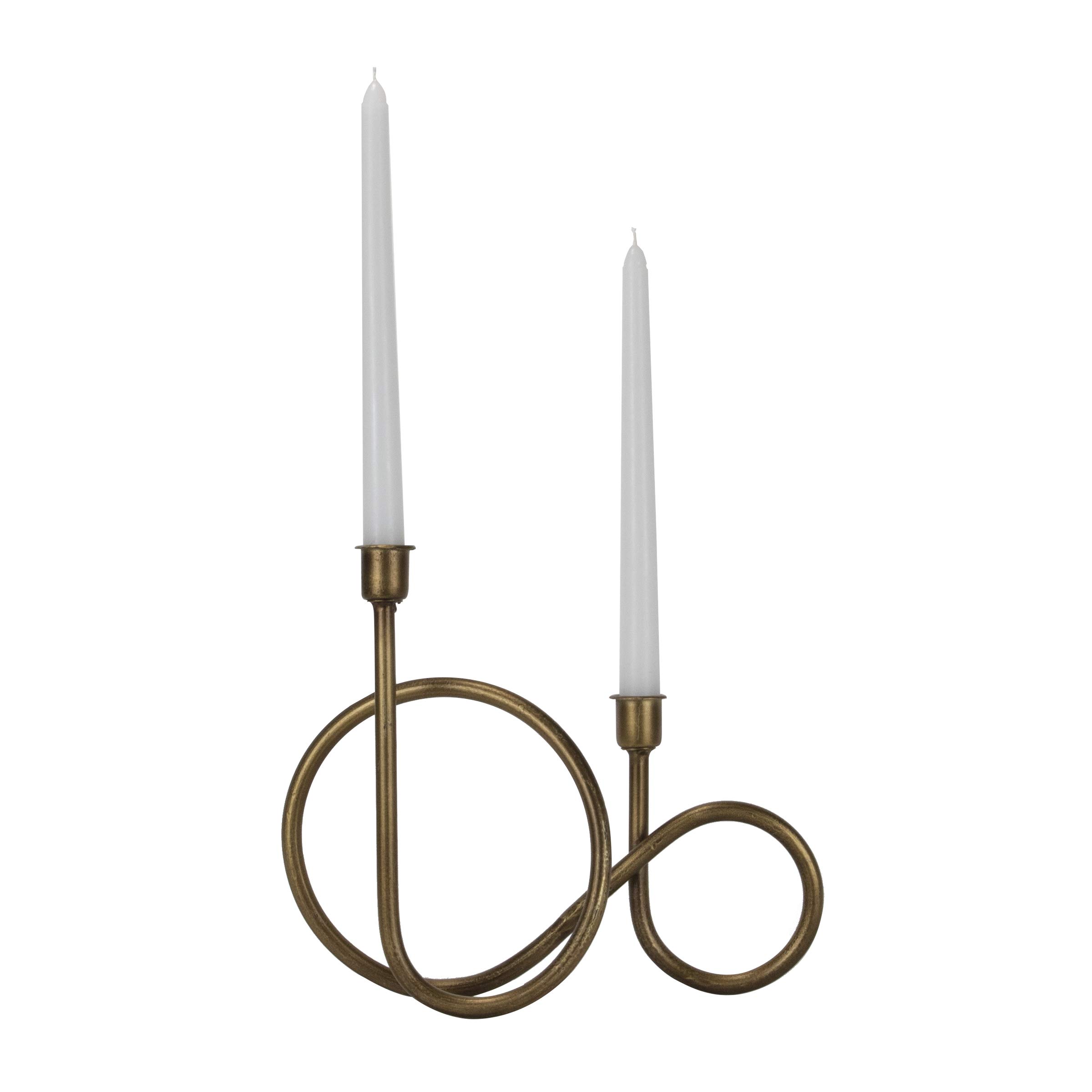 Foreside Home and Garden Brass Metal Sculpture Taper Candle Holder