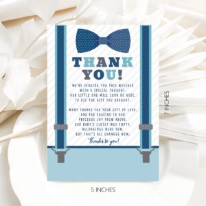 Your Main Event Prints Little Man Boy Baby Shower Thank You Cards Bow Tie and Mustaches 20 Count Including Envelopes