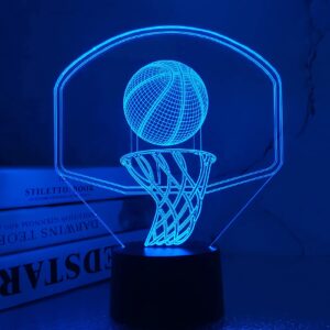 fullosun 3d basketball night light backboard illusion hoop lamp for kids' room home xmas birthday gifts for boy man friends with 16 color changes remote control