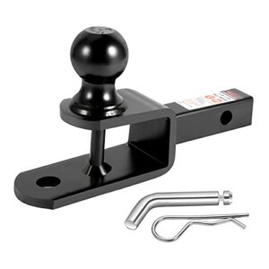 towever 84031 towever atv hitch ball mount 2 inch ball with 1-1/4 inch solid shank, with 1/2 inch pin & clip, rated 2000 lbs