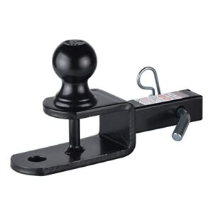 Towever 84031 Towever ATV Hitch Ball Mount 2 inch Ball with 1-1/4 inch Solid Shank, with 1/2 inch Pin & Clip, Rated 2000 lbs