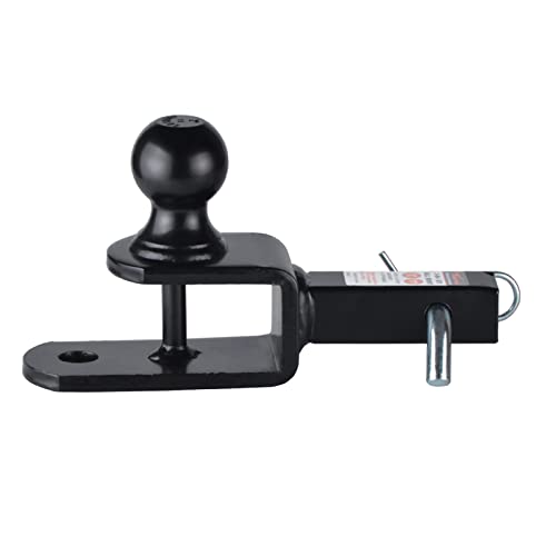 Towever 84031 Towever ATV Hitch Ball Mount 2 inch Ball with 1-1/4 inch Solid Shank, with 1/2 inch Pin & Clip, Rated 2000 lbs