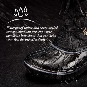 ALEADER Waterproof Snow Boots for Women, Warm Faux Fur Winter Duck Boots Shoes Black 9 B(M) US