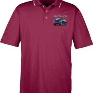 Ford F-150 Truck Pocket Print Two Tone Polo, Maroon 6XL