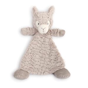 demdaco luna the llama soft brown 13 x 10 polyester fabric plush baby rattle blankie