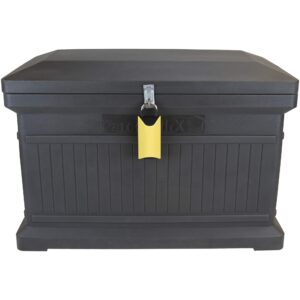 rts home accents parcelwirx premium horizontal delivery box with hinged lid and smart lock, graphite