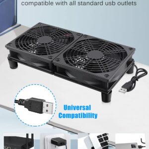 GDSTIME Dual 120mm 5V USB Fans, 102CFM Big Airflow Fan Cooling for Router TV Box Micro Computer and Other Electronics