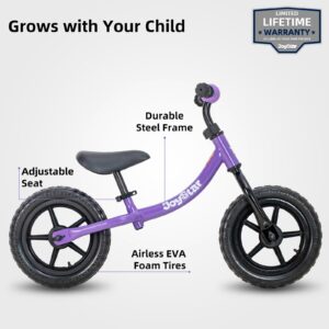 JOYSTAR 12 Inch Balance Bike for 18months, 2, 3, 4, and 5 Years Old Boys and Girls - Lightweight Toddler Bike with Adjustable Handlebar and Seat - No Pedal Bikes for Kids Birthday Gift