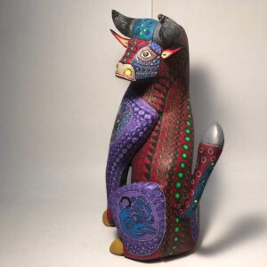 EL Toro Rojo handcrafted Oaxacan Alebrije, wood carving