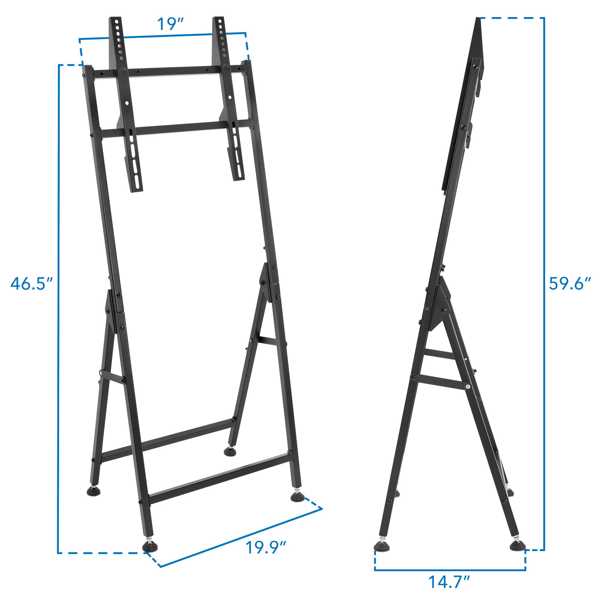 Mount-It! Portable TV Display Stand [Fits 33" - 55"] Flat Screen Mount, Adjustable, Foldable, Digital Signage Floor Stand, VESA Bracket Mounted for Monitors (Matte Black)