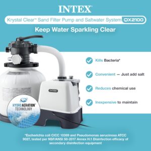 Intex 14 Inch Krystal Clear 1500 GPH Saltwater System and Sand Filter Pump for Above Ground Pools with Automatic Timer and 6-Function Control