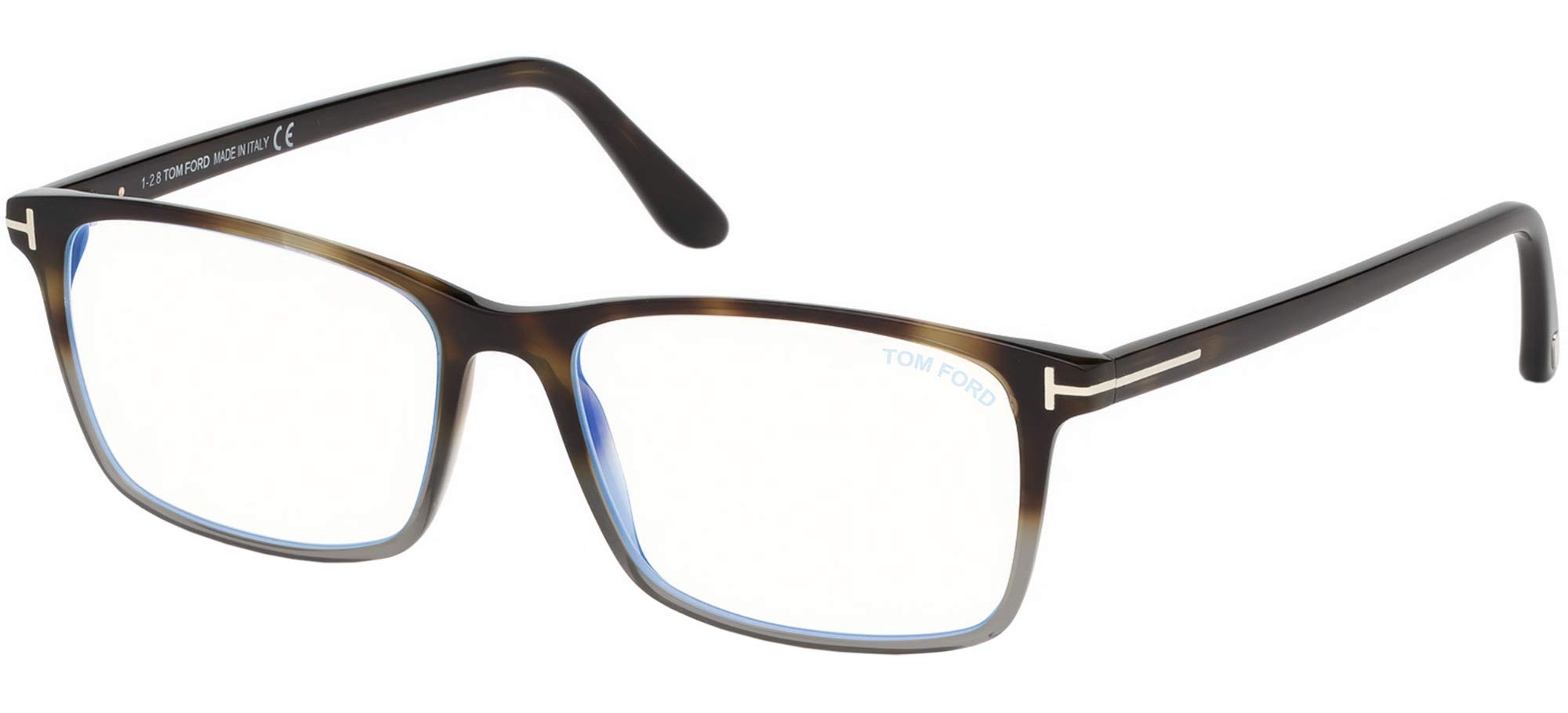 Tom Ford Eyeglasses TF5584B TF/5584/B 056 Shiny Havana/Grey Optical Frame 54mm (Havana, 54)