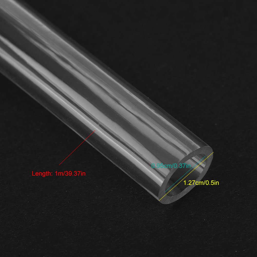 OD 13mm (1/2") x ID 10mm (2/5") Water Cooling Tube,Pipe,Transparent Water Cooling Soft PVC Tube Tubing Hose for PC Computer CPU Water Cooling System,1M,Clear