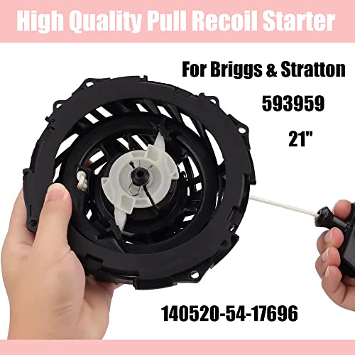 ZeeKee 593959 Recoil Pull Starter for Yard Machines 21'' 140cc 550EX Lawn Mower Complatiple with Briggs Stratton 140cc 550 EX 591139 593961 590588 Cover Diameter 6 3/4 inches