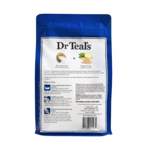 Dr. Teals Ginger & Clay Pure Epsom Salt Bath Soaking Solution Gift Set (2 Pack, 3lbs ea.) - Detoxify & Energize with Ginger & Clay Cleanses Body of Harmful Toxins - Relieves Daily Stress at Home